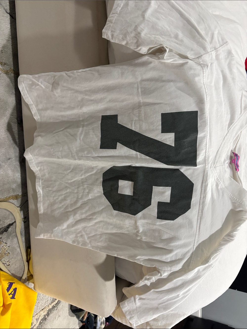 Abercrombie & Fitch White Tee with Dark Gray '76' Graphic